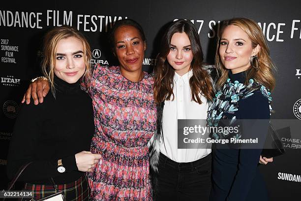 Maddie Hasson, Maggie Betts, Liana Liberato and Dianna Agron attend the "Novitate" premiere during day 2 of the 2017 Sundance Film Festival at Eccles...