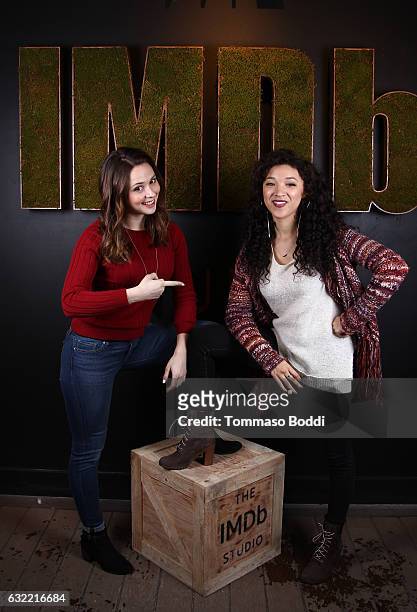 Actresses Mary Nepi and Gabrielle Elyse of "Snatchers" attend The IMDb Studio featuring the Filmmaker Discovery Lounge, presented by Amazon Video...