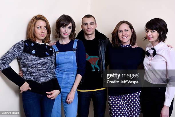 Actors Aubrey Plaza, Alison Brie, Dave Franco, Molly Shannon and Kate Micucci from the film "The Little Hours" pose for a portrait in the WireImage...