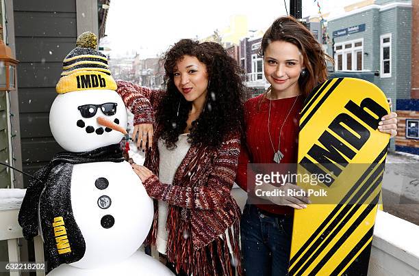 Actresses Gabrielle Elyse and Mary Nepi of "Snatchers" attend The IMDb Studio featuring the Filmmaker Discovery Lounge, presented by Amazon Video...