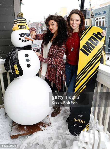 Actresses Gabrielle Elyse and Mary Nepi of "Snatchers" attend The IMDb Studio featuring the Filmmaker Discovery Lounge, presented by Amazon Video...