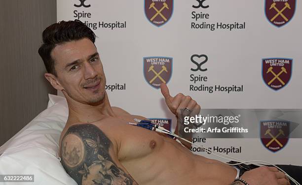 West Ham United Unveil New Signing Jose Fonte seen here at Spire Roding Hospital undergoing his medical on January 20, 2017 in London, England.