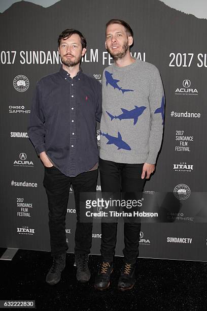 Director/Screenwriter Dustin Guy Defa and Charlie Reff attends "Person To Person" Premiere during the 2017 Sundance Film Festival at Library Center...