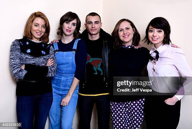Actors Aubrey Plaza, Alison Brie, Dave Franco, Molly Shannon and Kate Micucci from the film "The Little Hours" pose for a portrait in the WireImage...