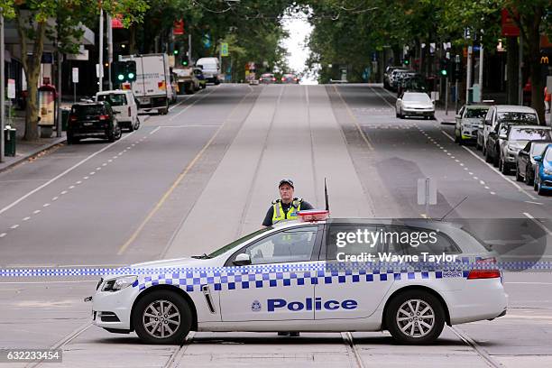 Police at Bourke Street Mall in the CBD on January 21, 2017 in Melbourne, Australia. Four people were killed and 30 are injured after a man...