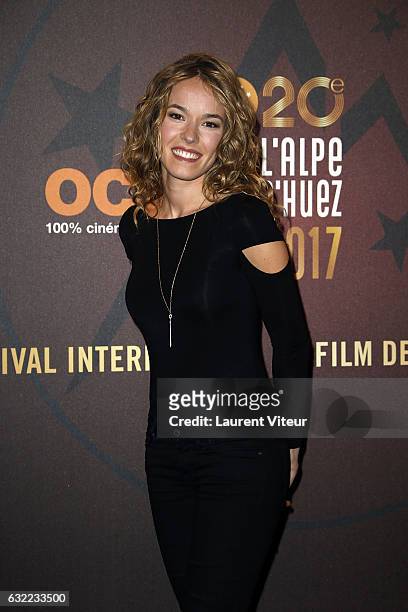 Actress Elodie Fontan attends the "Alibi.com" photocall during the 20th l'Alpe d'Huez International Comedy Film Festival on January 20, 2017 in Alpe...