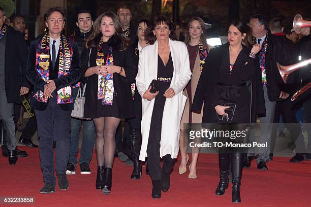 Stephane Bern, Camille Gottlieb, Princess Stephanie of Monaco, and Pauline Ducruet attend the 41th Monte-Carlo International Circus Festival on...