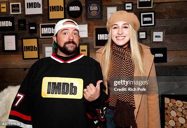 Kevin Smith and actress Harley Quinn Smith attend The IMDb Studio featuring the Filmmaker Discovery Lounge, presented by Amazon Video Direct: Day One...