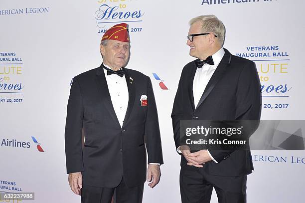 Actor Drew Carey and Charles E. Schmidt, National Commander of The American Legion, attend the Veterans Inaugural Ball at The Renaissance Hotel on...