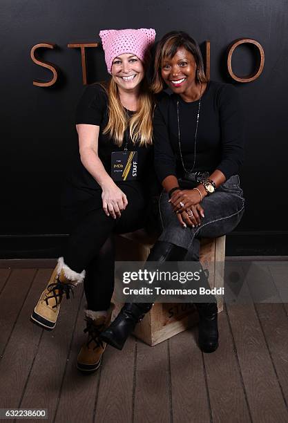 IMDb Head of PR & Talent Relations Emily Glassman and AMC Theatres VP Special & Alternative Content Nikkole Denson attend The IMDb Studio featuring...