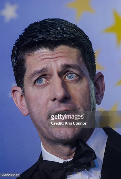 Speaker of the House Paul Ryan speaks during the Veterans Inaugural Ball at The Renaissance Hotel on January 20, 2017 in Washington, DC.