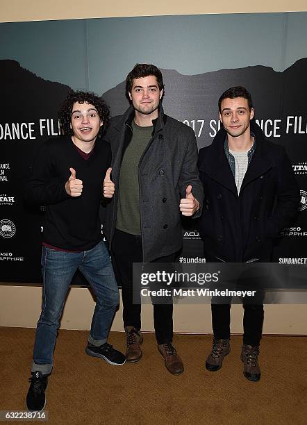 Actors Max Burkholder, Ben Winchell and Adam Long attend the Independent Pilot Showcase during day 2 of the 2017 Sundance Film Festival at Egyptian...