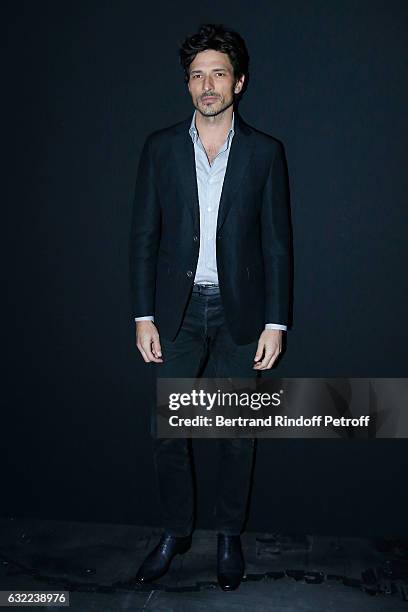 Model Andres Velencoso attend the Berluti Menswear Fall/Winter 2017-2018 show as part of Paris Fashion Week on January 20, 2017 in Paris, France.