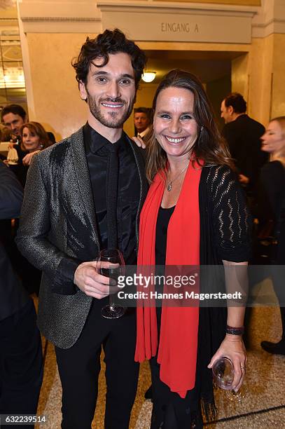 Vladimir Korneev and Marie Theres Kroetz Relin attend the Bayerischer Filmpreis 2017 at Prinzregententheater on January 20, 2017 in Munich, Germany.