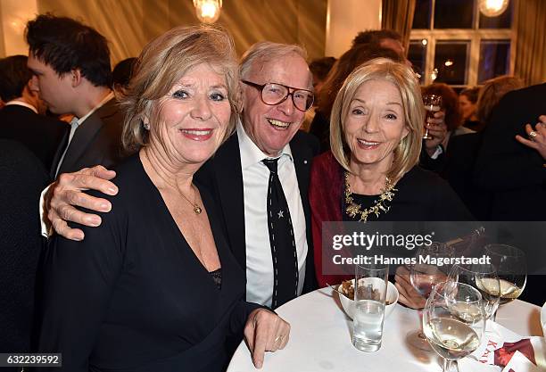 Jutta Speidel, Klaus Doldinger and Inge Doldinger attend the Bayerischer Filmpreis 2017 at Prinzregententheater on January 20, 2017 in Munich,...