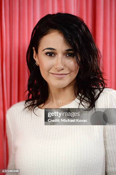 Actress Emmanuelle Chriqui attends Park City Live Presents The Hub Featuring The Marie Claire Studio and the 4K ULTRA HD Showcase Brought to You by...