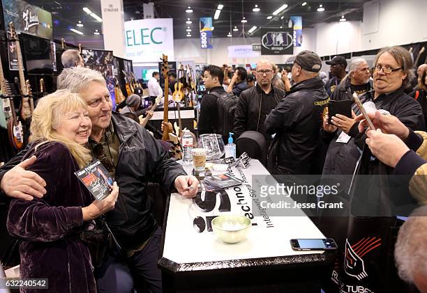 Guitarist Allan Holdsworth attends the 2017 NAMM Show at the Anaheim Convention Center on January 20, 2017 in Anaheim, California.