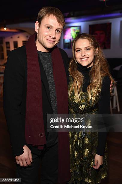 Max Riemelt and Teresa Palmer attend Park City Live Presents The Hub Featuring The Marie Claire Studio and the 4K ULTRA HD Showcase Brought to You by...