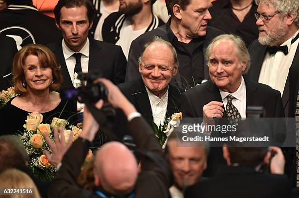 Senta Berger, Bruno Ganz and Michael Verhoeven attend the Bayerischer Filmpreis 2017 at Prinzregententheater on January 20, 2017 in Munich, Germany.