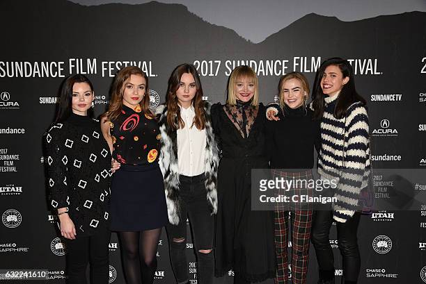 Eline Powell, Morgan Saylor, Liana Liberato, Chelsea Lopez, Maddie Hasson and Margaret Qualley attend the 'Novitate' premiere during day 2 of the...