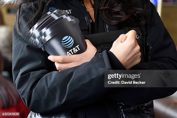 Signage is seen during AT&T At The Lift Opening Day during the 2017 Sundance Film Festival at The Lift on January 20, 2017 in Park City, Utah.