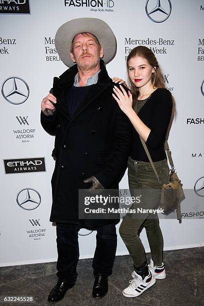 Ben Becker and his daughter Lilith attend the Odeur show during the Mercedes-Benz Fashion Week Berlin A/W 2017 at Kaufhaus Jandorf on January 20,...