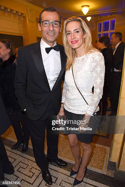 Erol Sander and his wife Caroline Godet attend the Bayerischer Filmpreis 2017 at Prinzregententheater on January 20, 2017 in Munich, Germany.