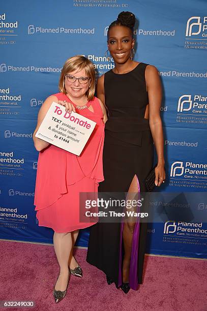 At Planned Parenthood of Metropolitan Washington, Dr. Laura Meyers and comedian Franchesca Ramsey attend Planned Parenthood's "The Pink Ball" on...