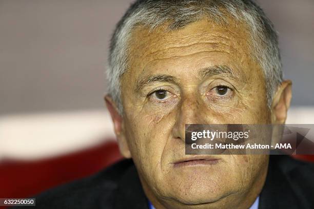 Eduardo Lara the head coach / manager of El Salvador during the Copa Centroamericana 2017 tournament between Panama and El Salvador at Estadio Rommel...