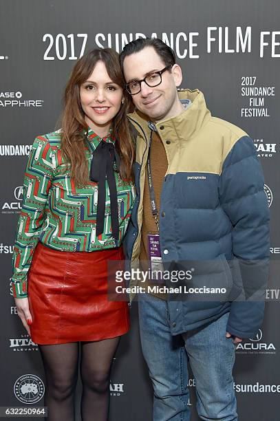 Filmmaker/actress Michelle Morgan and producer Jared Stern attend the "L.A Times" premiere during day 2 of the 2017 Sundance Film Festival at Library...