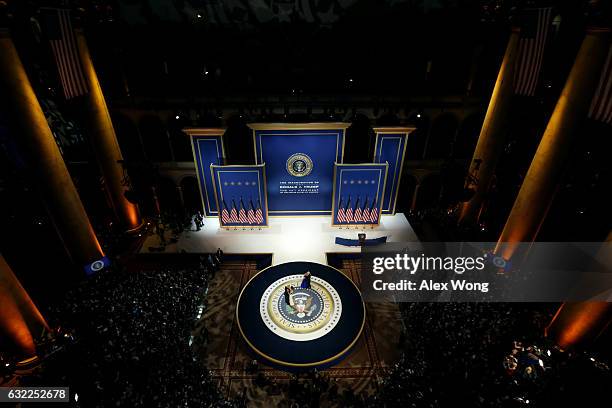 President Donald Trump, his wife First Lady Melania Trump, Vice President Mike Pence and Karen Pence dance during A Salute To Our Armed Services...