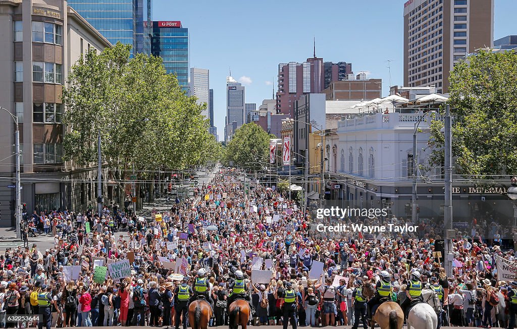 Australians Take Part In Women's Marches To Protest Trump Inauguration TBC