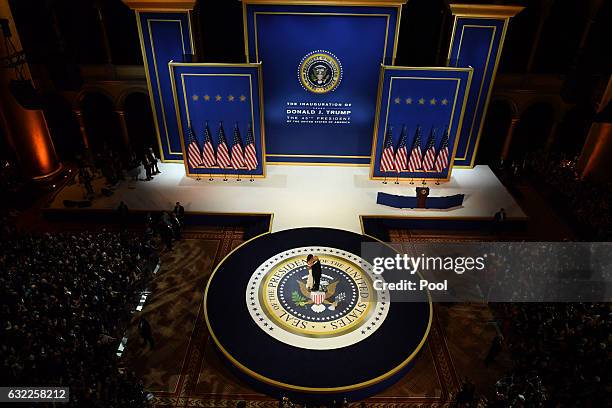 President Donald Trump and First Lady Melania Trump dance at the A Salute to Our Armed Services Ball on January 20, 2017 in Washington, D.C. Trump...