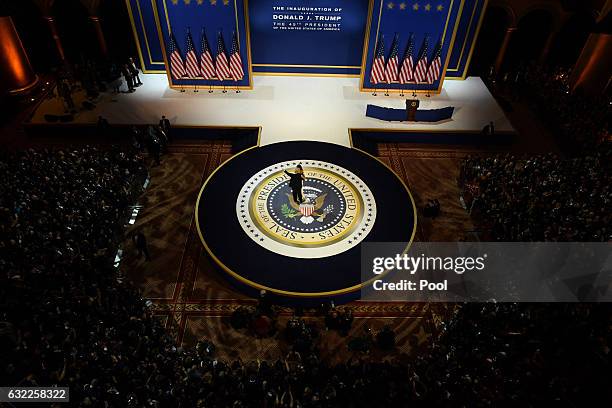 President Donald Trump and First Lady Melania Trump dance at the A Salute to Our Armed Services Ball on January 20, 2017 in Washington, D.C. Trump...