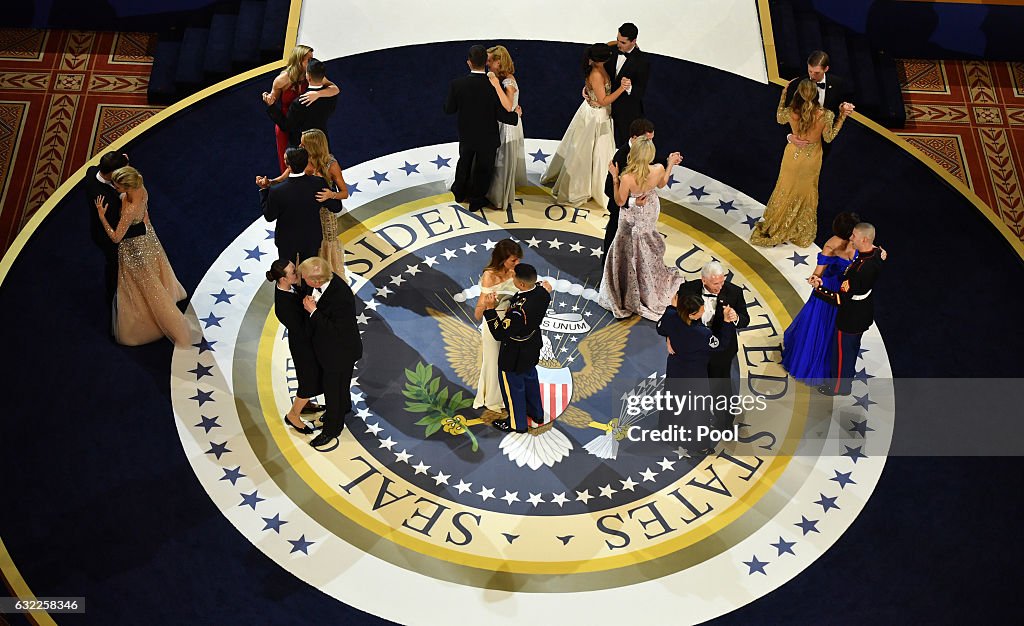 President Donald Trump Attends A Salute To Our Armed Services Ball