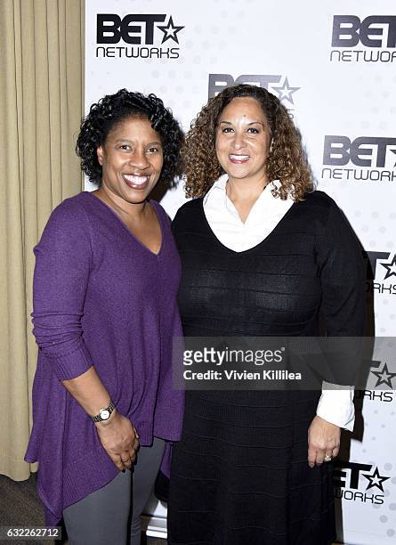 Rose Catherine Pinkney and SVP, Programming Talent Development Karen Horne attend the Private Dinner Hosted by BET Networks and Liquid Soul at...