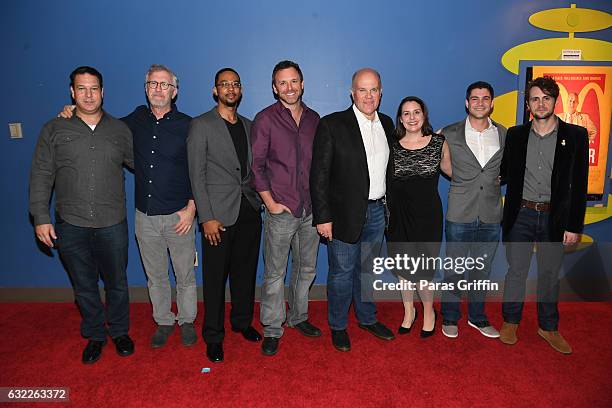 David Silverman, Steve Coulter, Chris Greene, Josh Henry, Mike Pniewski, Kate Kneeland, Adam Rosenburg, and Justin Randall Brooke attend "The...