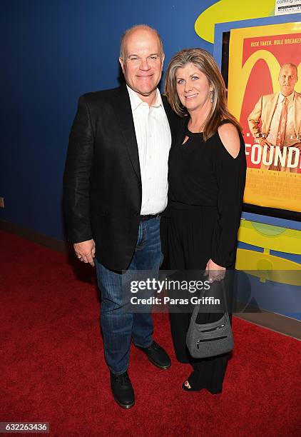 Mike Pniewski and guest attend "The Founder" Atlanta Premiere at Landmark Midtown Art Cinema on January 20, 2017 in Atlanta, Georgia.