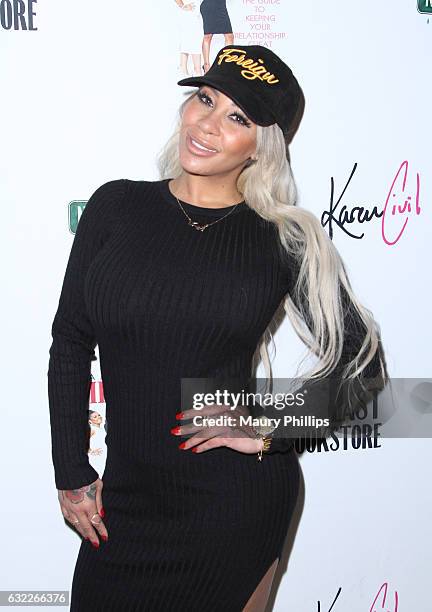 Personality Hazel E attends Tami Roman book signing for "Mistress 101" at The Last Bookstore on January 20, 2017 in Los Angeles, California.