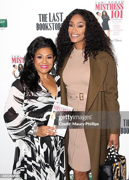 Wendi J. Turner and tv personality Tami Roman attend Tami Roman book signing for "Mistress 101" at The Last Bookstore on January 20, 2017 in Los...