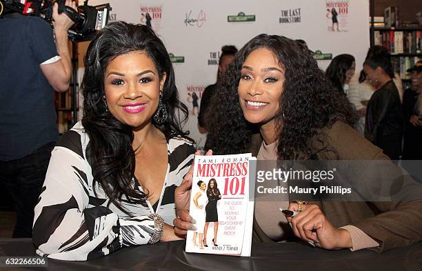 Wendi J. Turner and Tami Roman attend Tami Roman book signing for "Mistress 101" at The Last Bookstore on January 20, 2017 in Los Angeles, California.