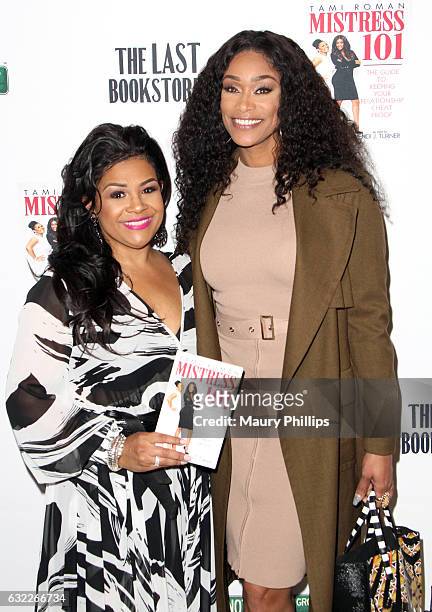 Wendi J. Turner and tv personality Tami Roman attend Tami Roman book signing for "Mistress 101" at The Last Bookstore on January 20, 2017 in Los...