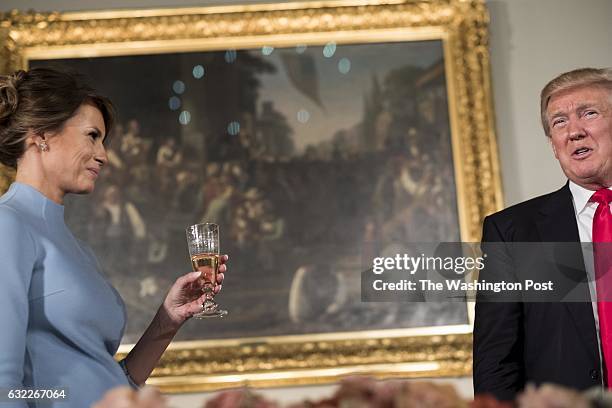 President Donald J. Trump, with the First Lady Melania Trump, at the Inaugural Luncheon to honor the newly sworn in President on Inauguration Day at...