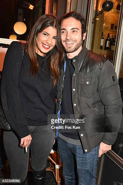 Presenter Donia Eden and actor Mathieu BoujenahÊattend the Apero Tartiflette Party Hosted by Grand Seigneur Magazine at Bistrot Marguerite on January...