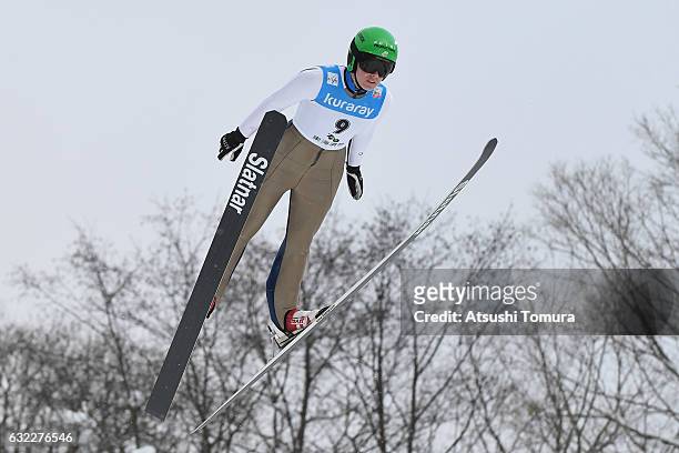 Abby Ringquist of the USA competes in Ladies' HS106 during the FIS Ski Jumping World Cup Ladies 2017 In Zao at Zao Jump Stadium on January 21, 2017...
