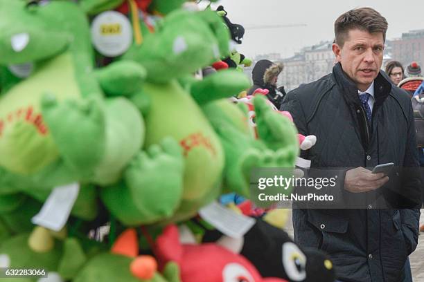 Ryszard Petru, the leader of Nowoczesna political party outside Wawel Castel just at the end of Dekalog Antysmogowy photocall on a day when the Air...
