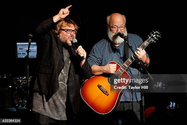 Jack Black and Kyle Gass of Tenacious D perform during the Prophets Of Rage And Friends' Anti-Inaugural Ball at Teragram Ballroom on January 20, 2017...