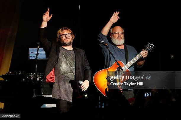 Jack Black and Kyle Gass of Tenacious D perform during the Prophets Of Rage And Friends' Anti-Inaugural Ball at Teragram Ballroom on January 20, 2017...