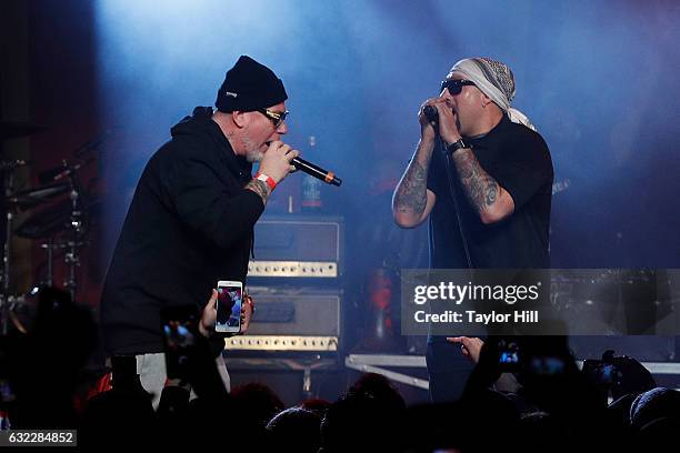 Everlast and B-Real perform during the Prophets Of Rage And Friends' Anti-Inaugural Ball at Teragram Ballroom on January 20, 2017 in Los Angeles,...