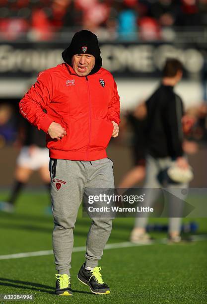 Richard Cockerill, RC Toulon coach looks on ahead of the European Rugby Champions Cup between Saracens and RC Toulon at Allianz Park on January 21,...